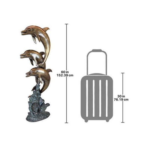 Triple Leap Dolphins Piped Statue